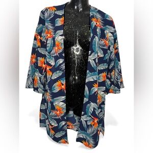 🌟Pink Rose Tropical Floral Women Kimono Cardigan Size M - NWOT